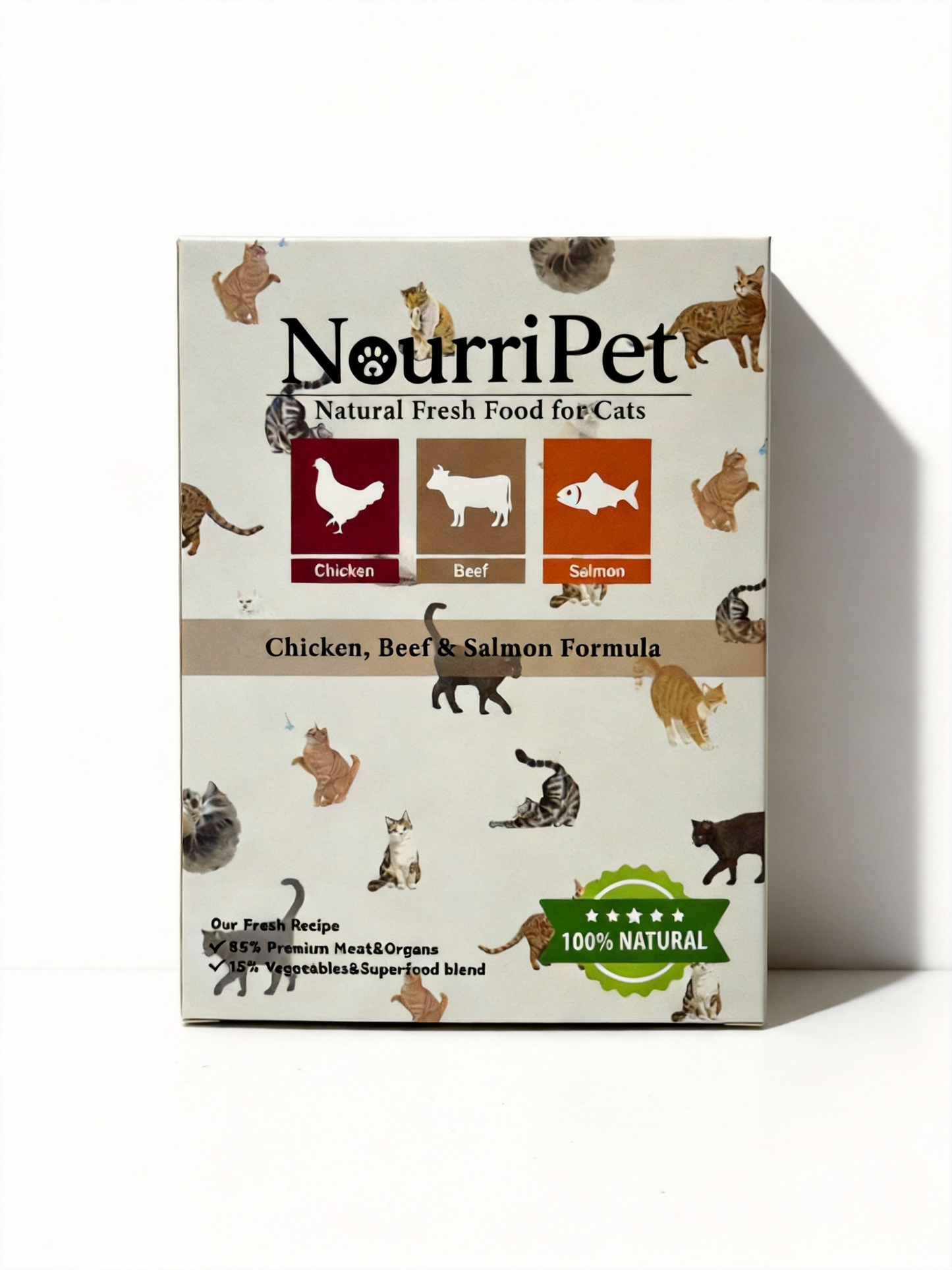 NourriPet ready-to-cook fresh cat food packaging front view